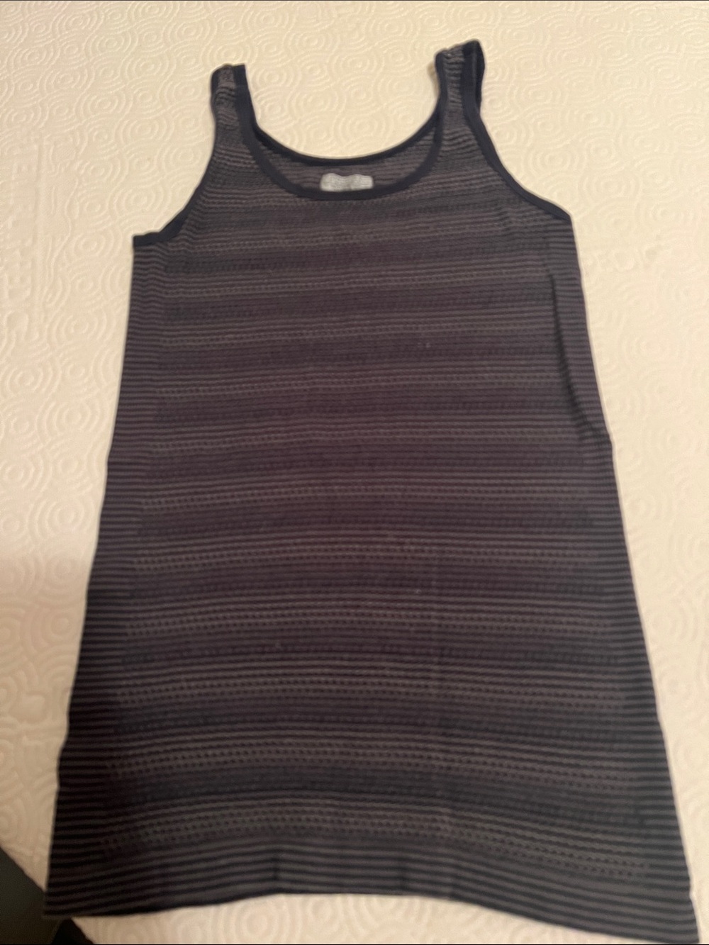 Athleta Navy and Black Striped Muscle Tank